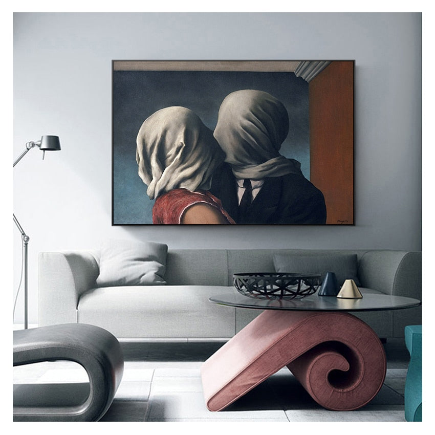 The Lovers by Ren? Magritte Canvas Art