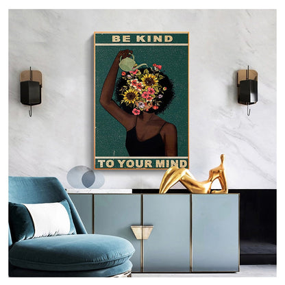 Be Kind To Your Mind Motivational Canvas Art