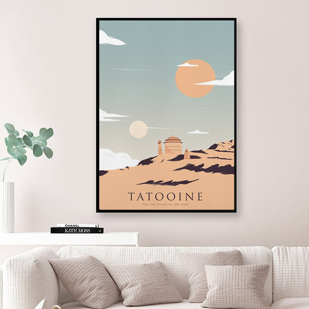 Tatooine Hoth Endor Starwars Canvas Art