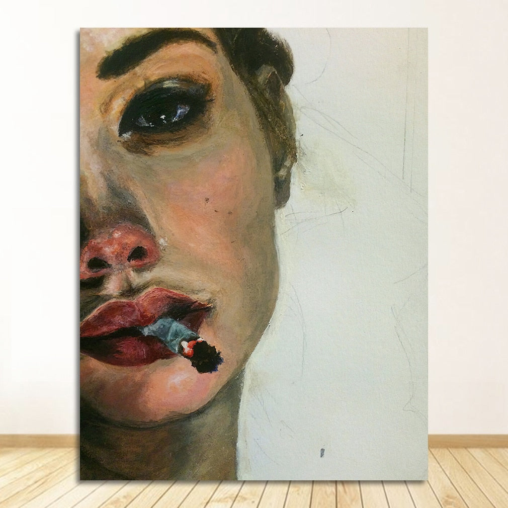 Beautiful Girl in Bukowski Canvas Art