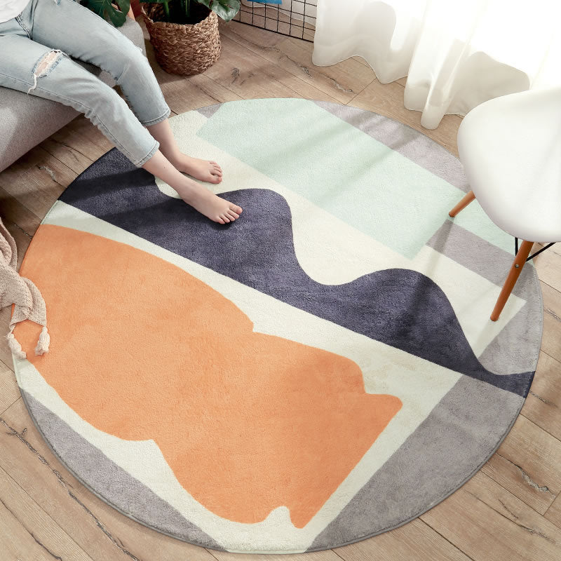 Lamb Flower Pattern Round Rug