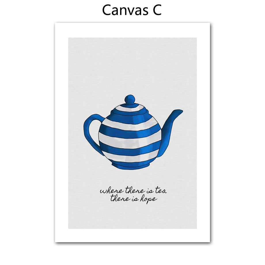 Toaster Teapot Kitchen Canvas Art