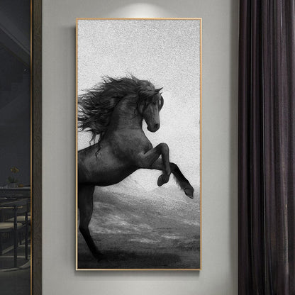 Black and White Horse Canvas Art