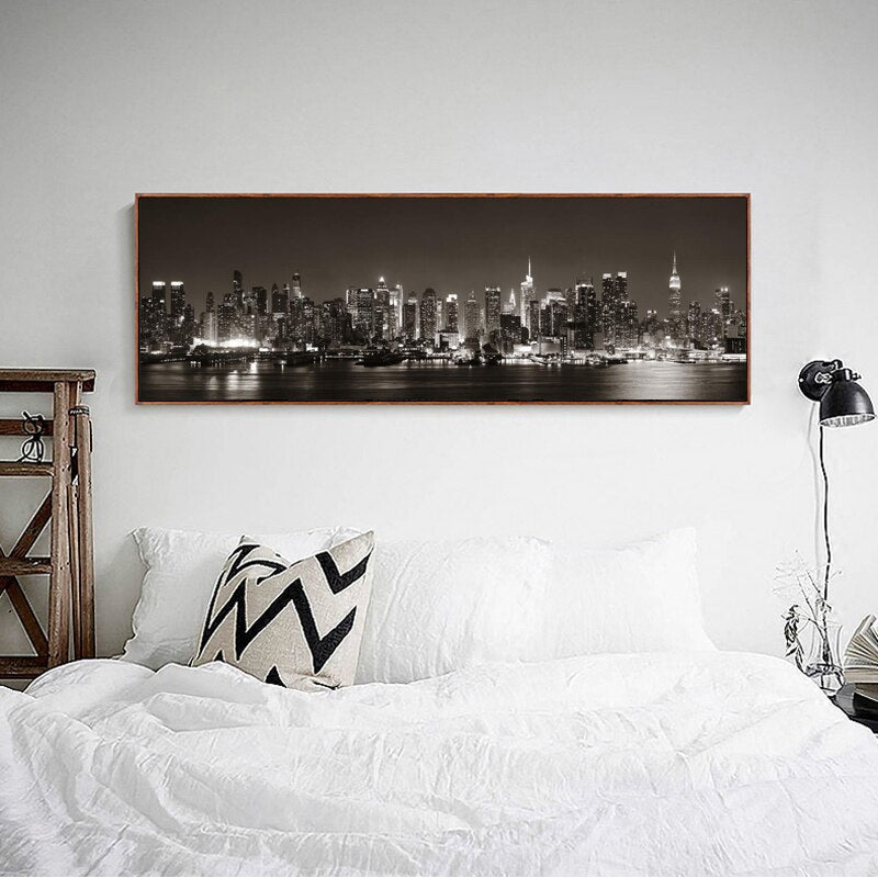 Modern Landscape City Night Canvas Art