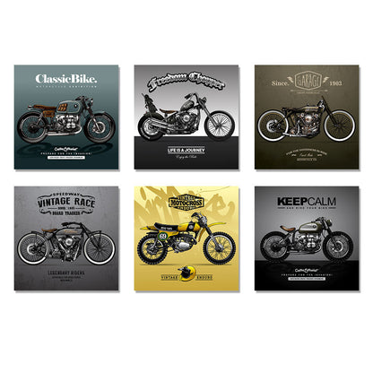 Classic Motorcycle Poster Vintage Canvas Art