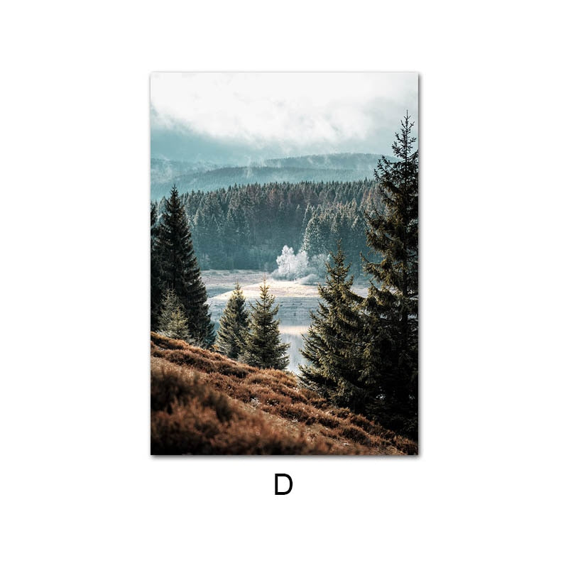 Scandinavian Nature Landscape Canvas Art