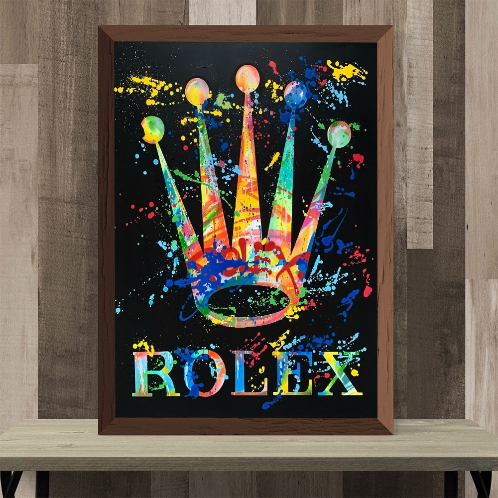 Graffiti Modern Luxury Rolex Crown Canvas Art