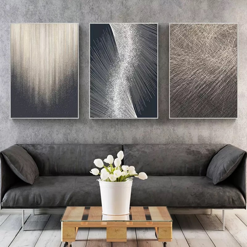 Abstract Streamline Metal Line Canvas Art