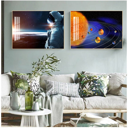 Meteorite Earth Galaxy Universe Wall Art Canvas