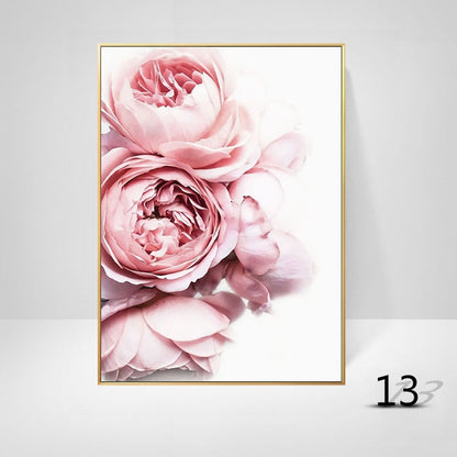 White Pink Peony Canvas Art