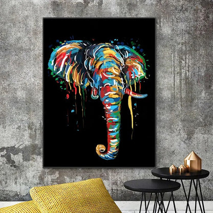 Watercolor Elephant Painting Wall Art Canvas