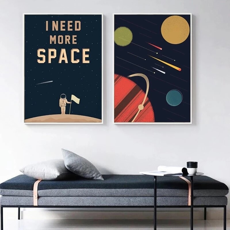 I Need More Space Astronaut Canvas Art