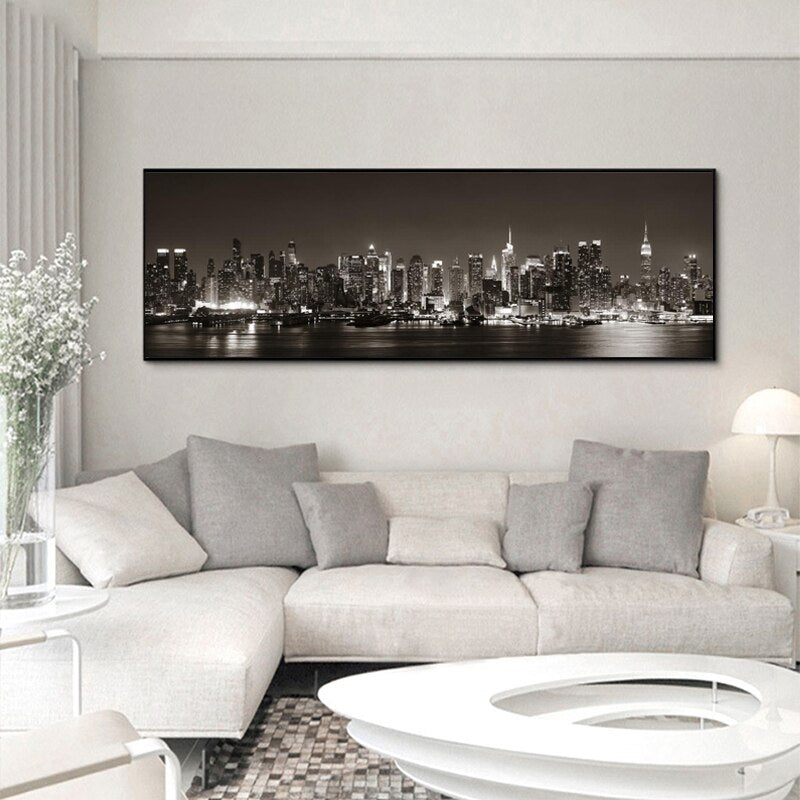 Modern Landscape City Night Canvas Art