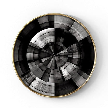 Industrial Abstract Round Canvas Art