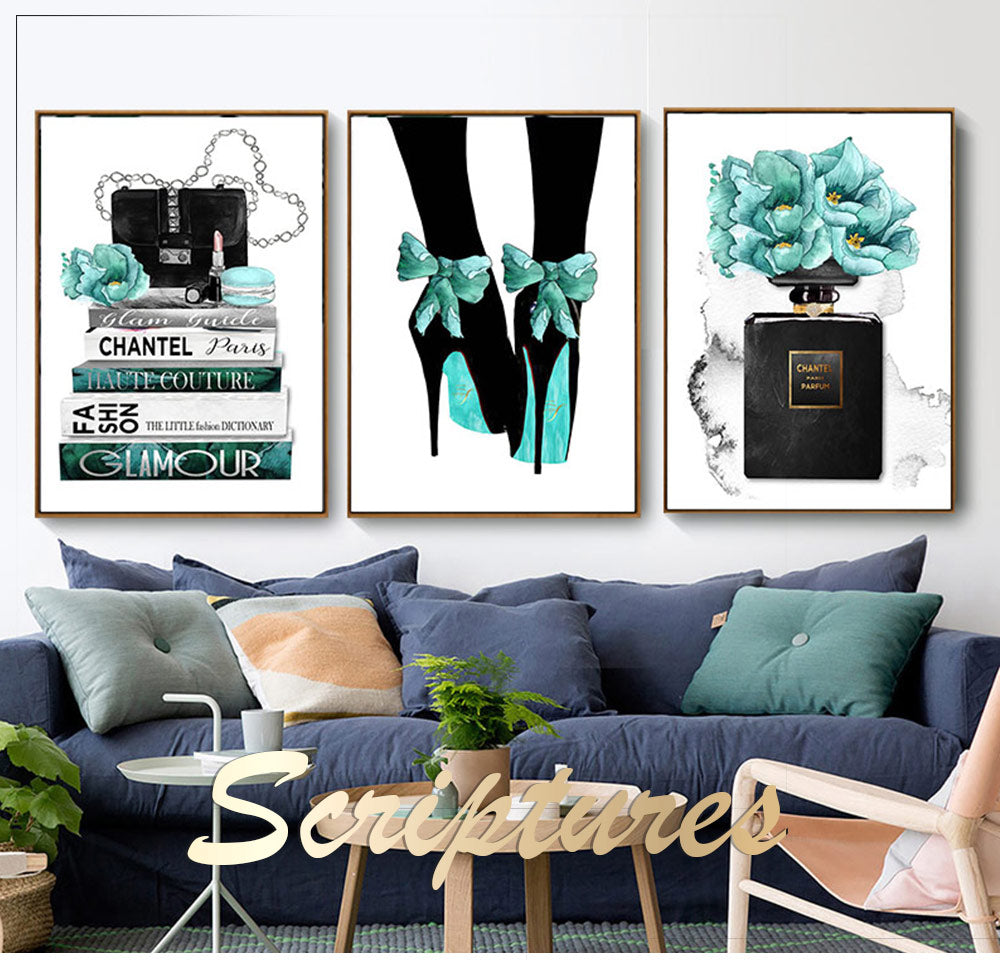 Black & Blue Women Stuff Canvas Art