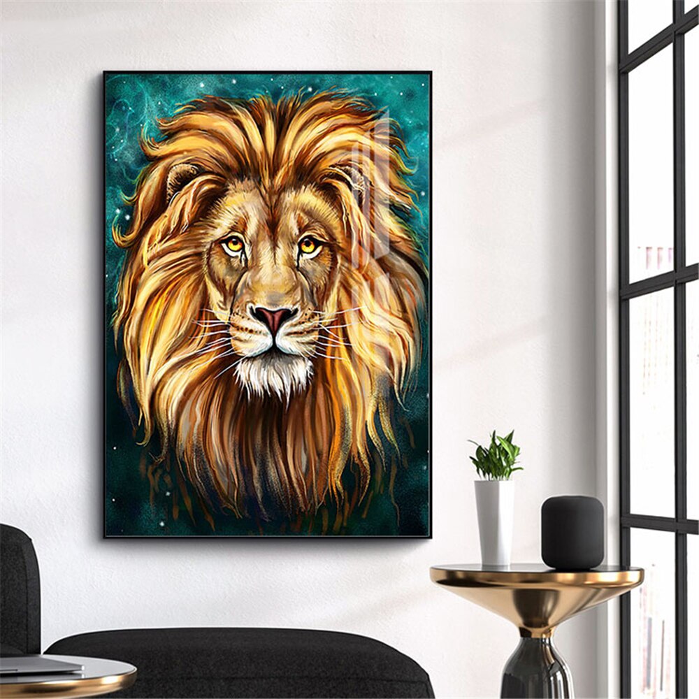 Tiger Lion Wolf Close Up Canvas Art