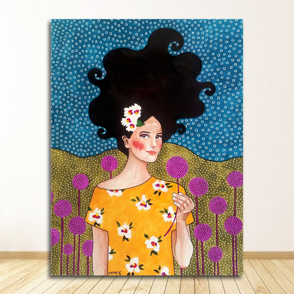 Big Hair Girl Canvas Art