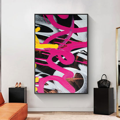 Graffiti Abstract Swirl Paint Canvas Art