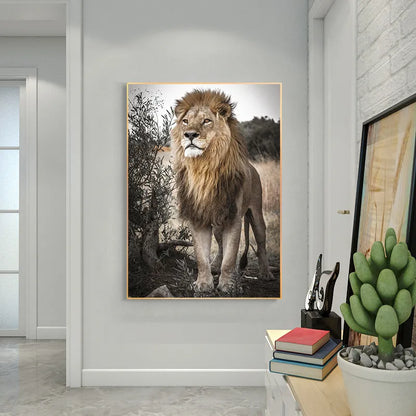 King of the Savanna Lion Canvas Art