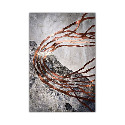 Modern Stone Texture Lines Canvas Art