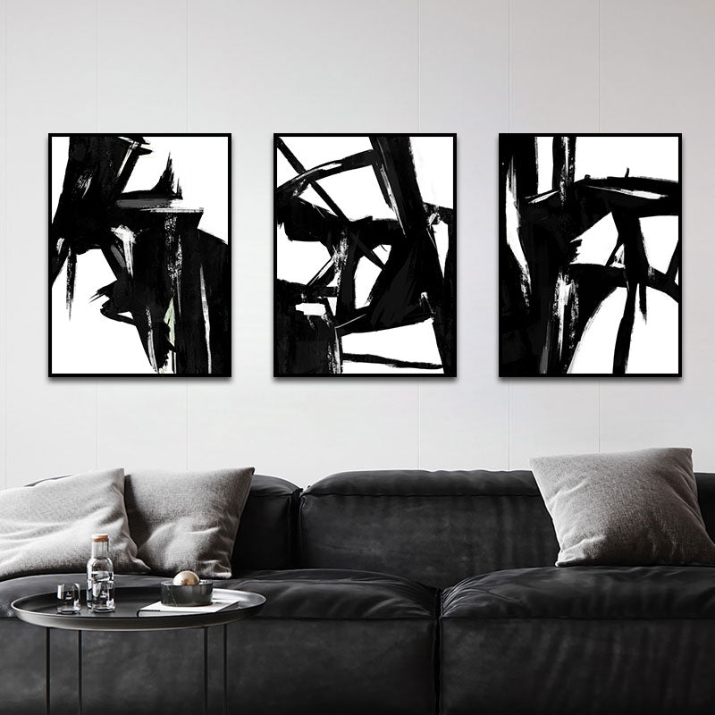 Black and White Abstract Canvas Art