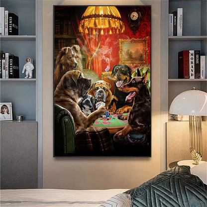 Dogs Playing Poker Canvas Art