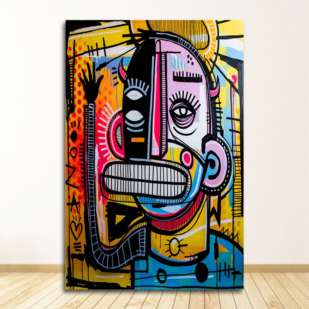 Graffiti Street Art Joachim Abstract Colorful Canvas Painting Art