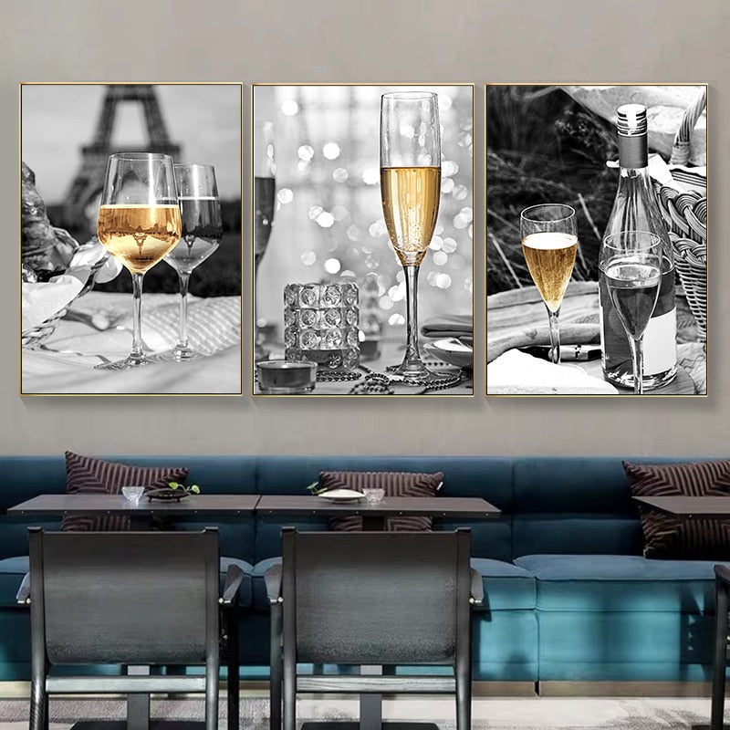 Paris Champagne Canvas Art