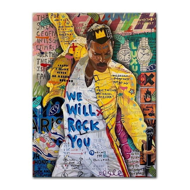 We Will Rock You Queen Freddie Mercury Canvas Art