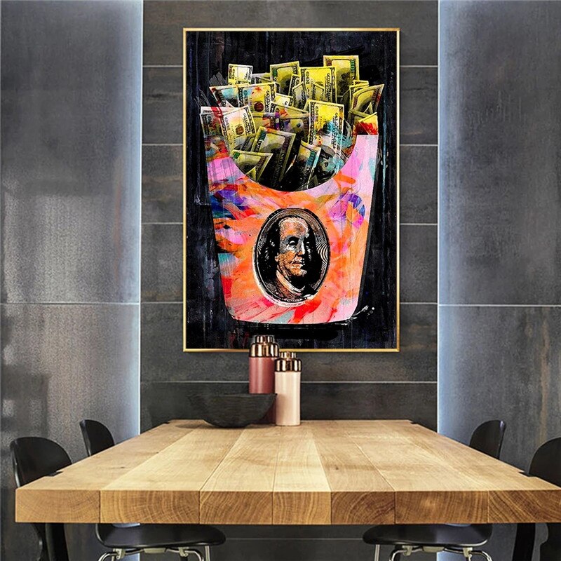 Money French Fries Canvas Art