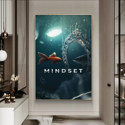 Undersea Goldfish Reflection Shark Motivational Canvas Art