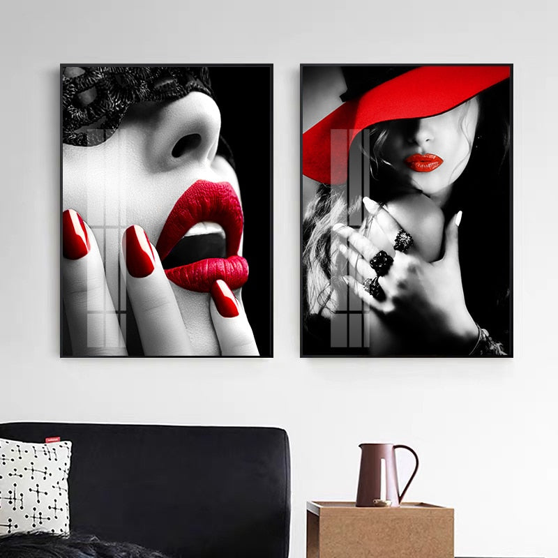 Sexy Red Lips Canvas Art