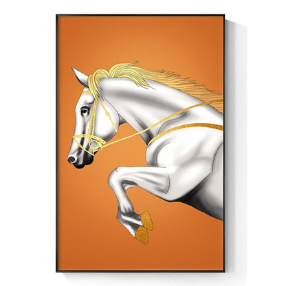 Modern Horse Orange Canvas Art