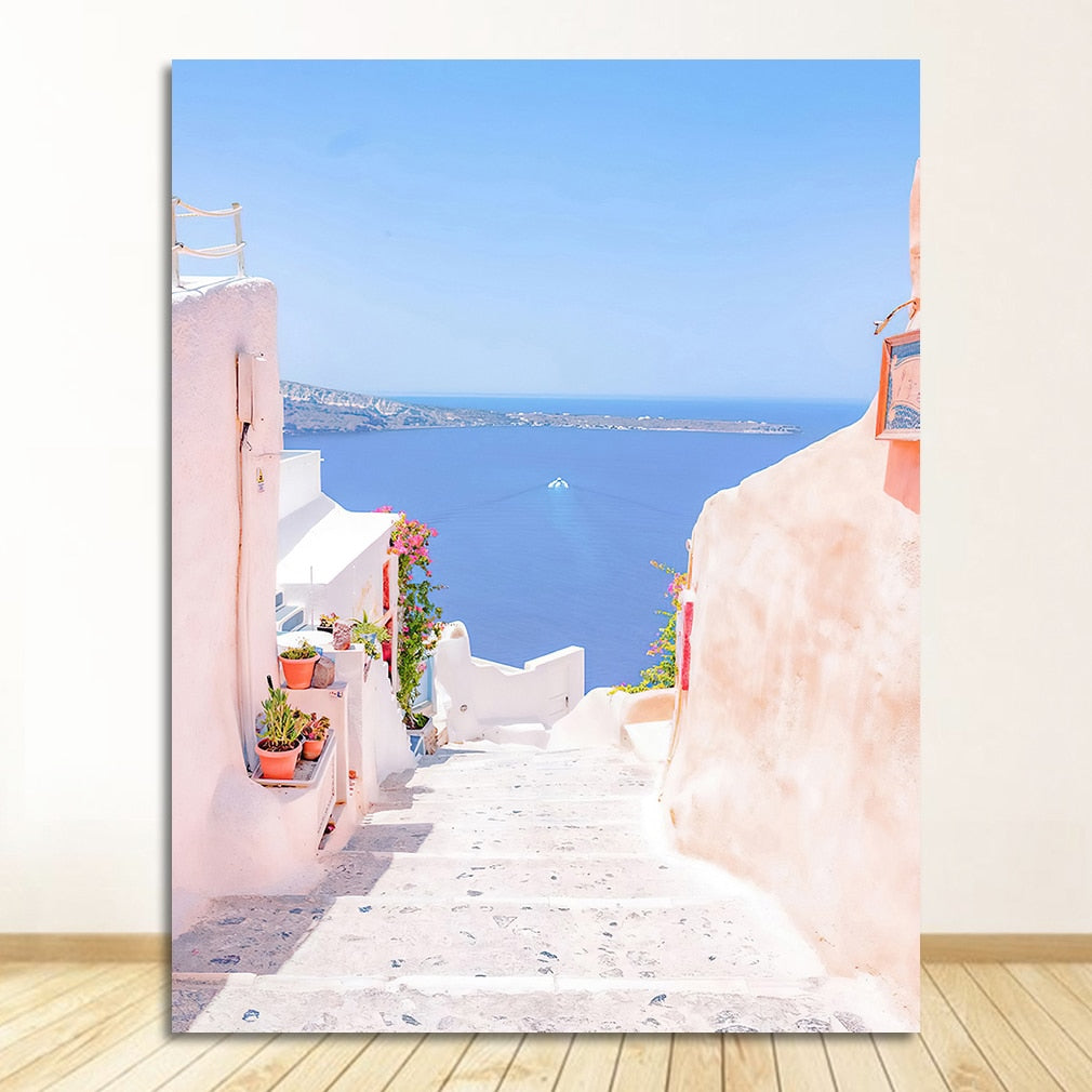 Santorini Wall Art Canvas