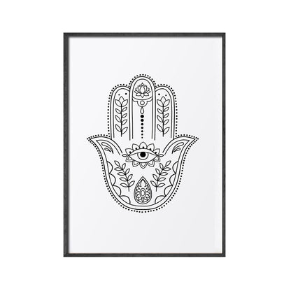 Mandala Buddha Lotus Line Zen Canvas Art