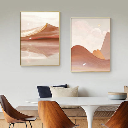 Pink Mountain Canvas Art