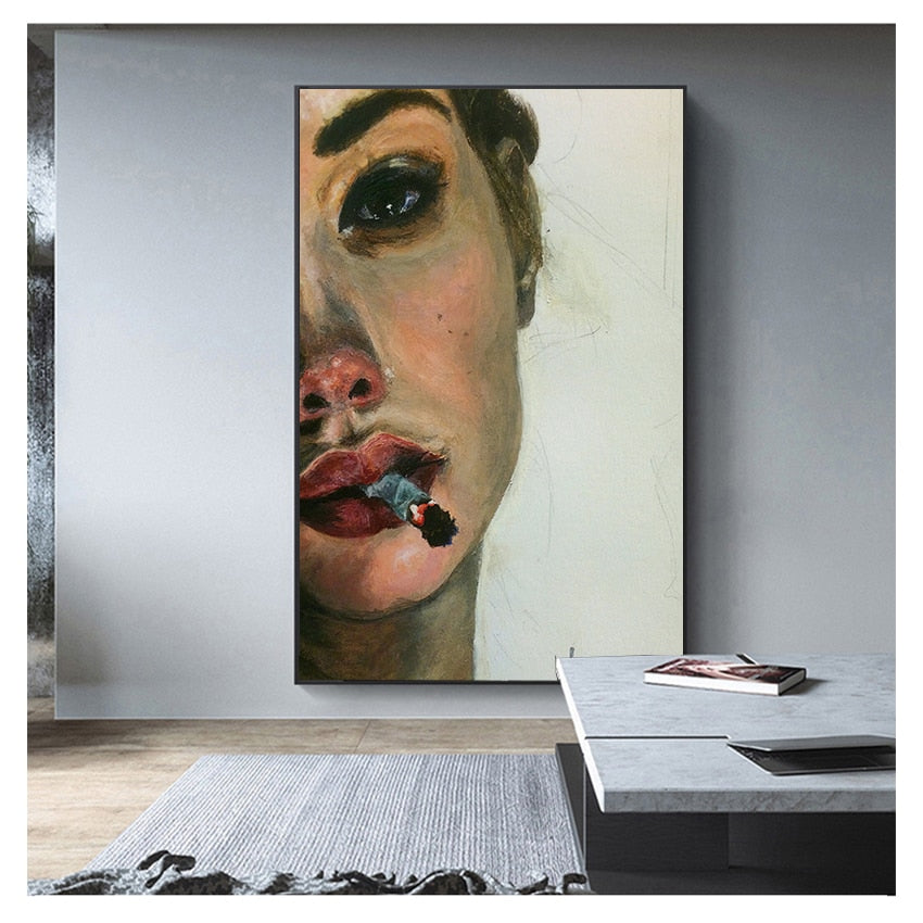 Beautiful Girl in Bukowski Canvas Art