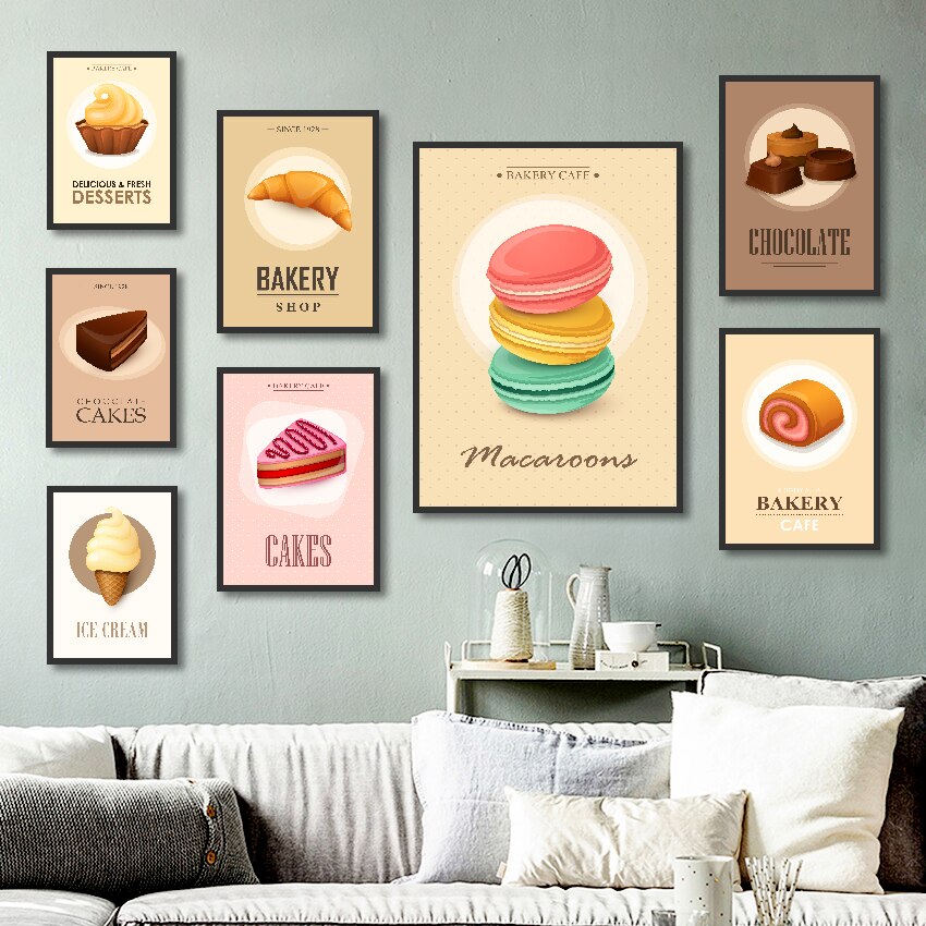 Macaron Candy Cake Chocolate Canvas Art