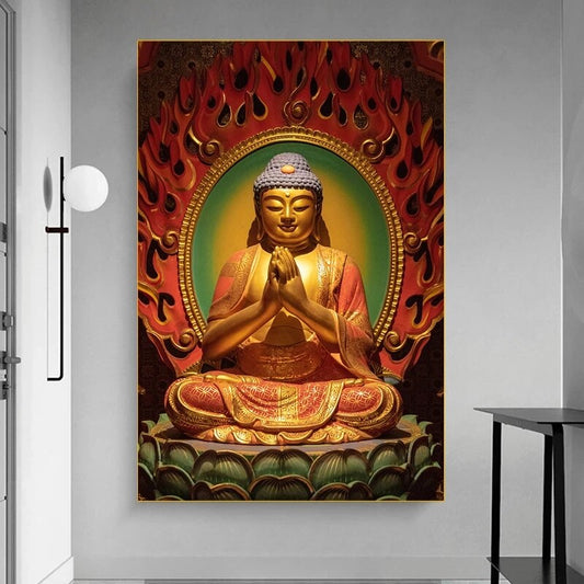 Golden Buddha Statue Canvas Art