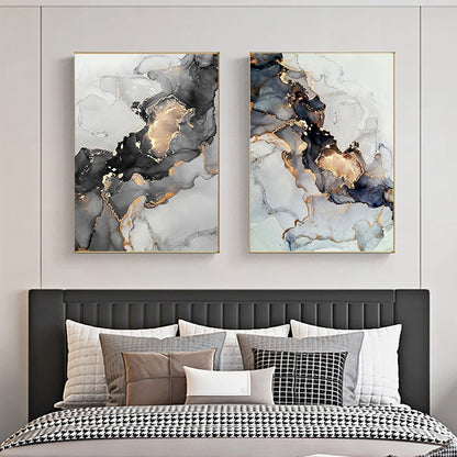 Gold Black Marble Canvas Art