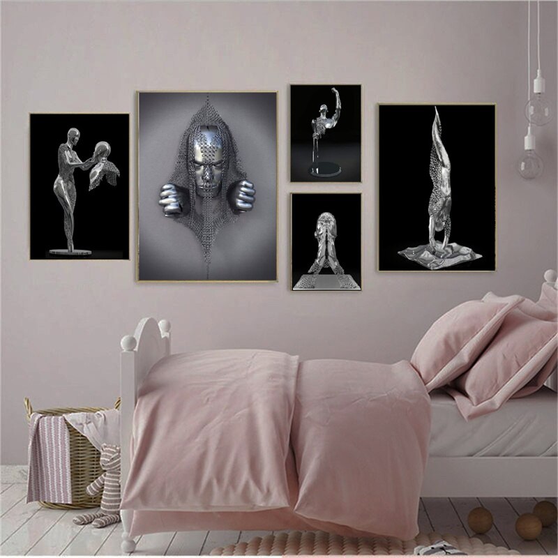 Metal Figure Canvas Art