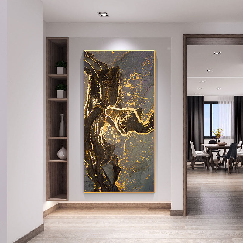 Gray Gold Marble Canvas Art