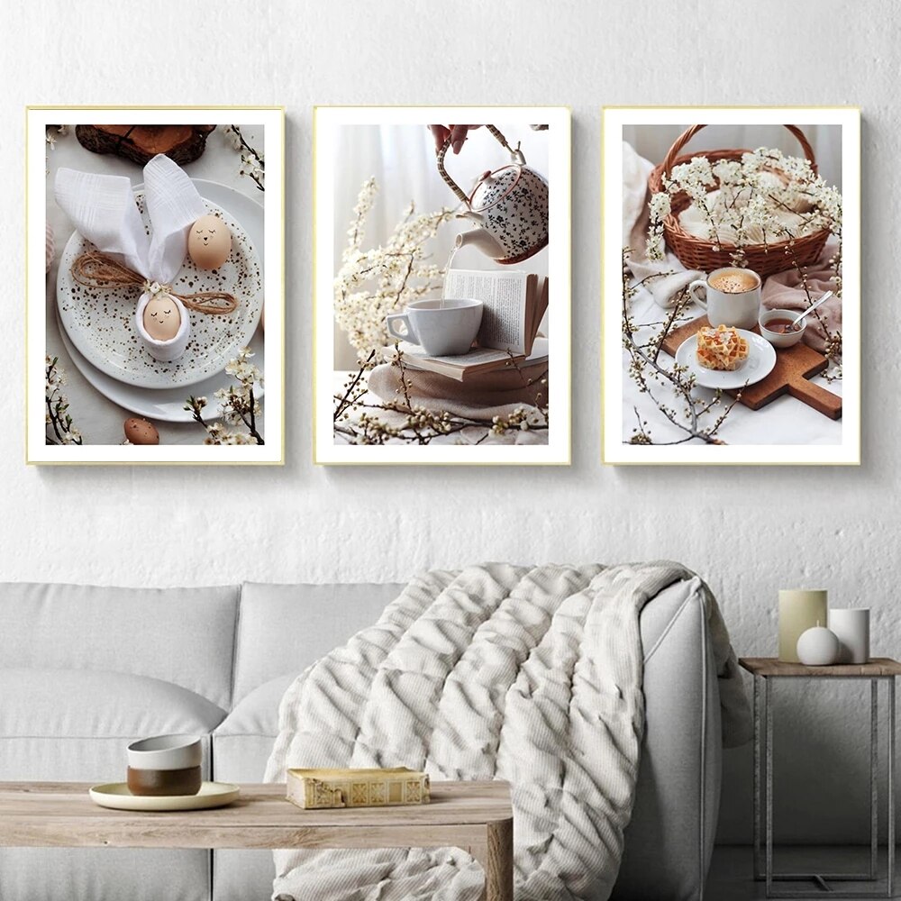 Breakfast Tea Egg Bread Canvas Art