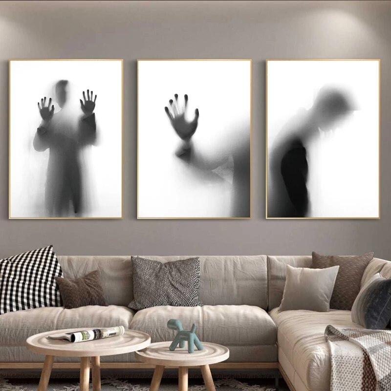 Black and White Silhouette Canvas Art