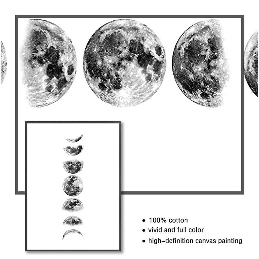 La Luna Moon Phases Canvas Art