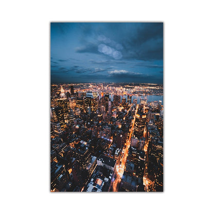 Night Cities Skylines Canvas Art