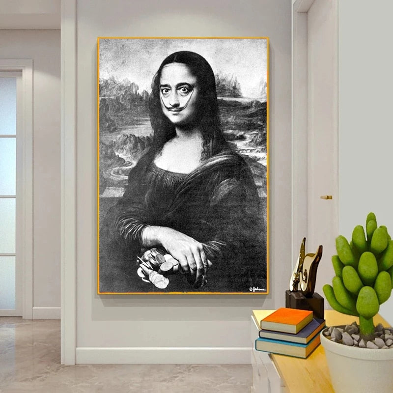 Mona Lisa Funny Art Canvas