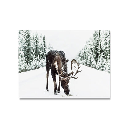 Winter Wonderland Sika Deer Canvas Art