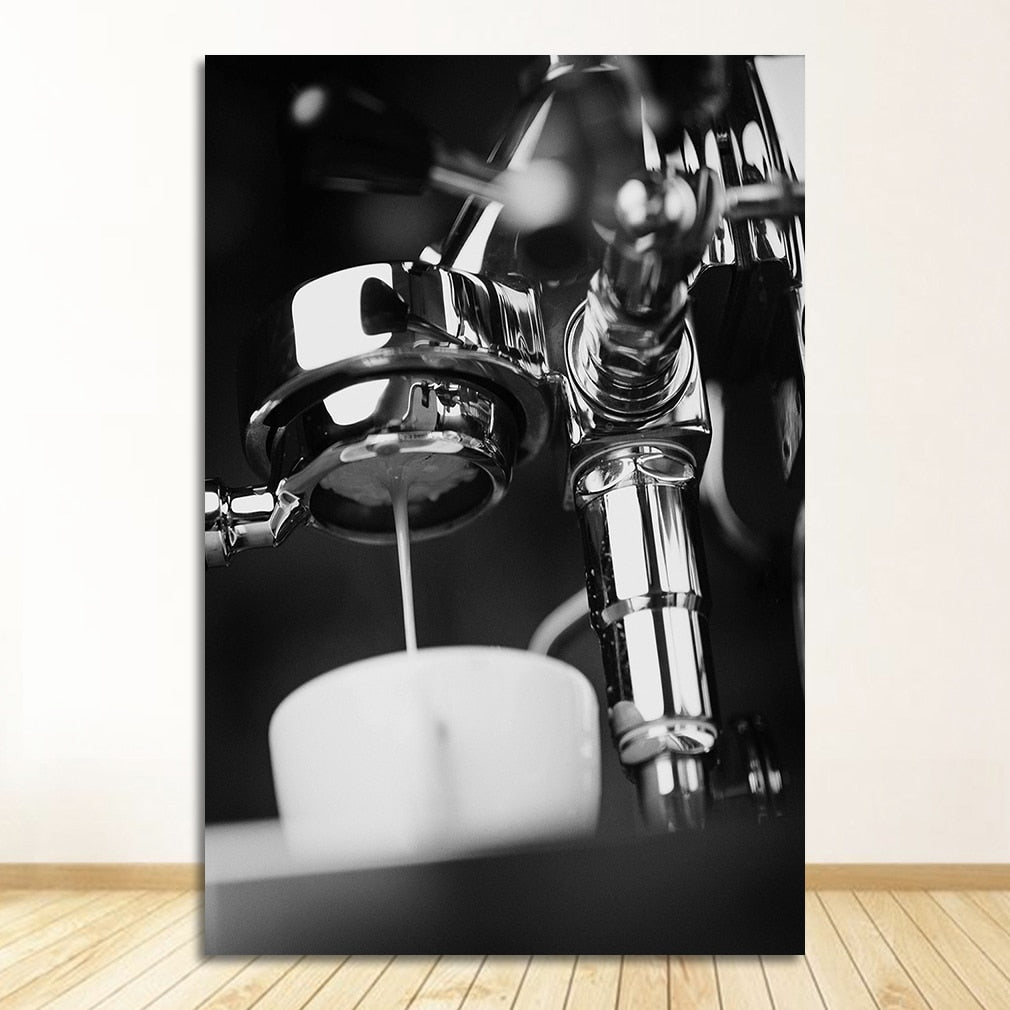 Black and White Coffee Canvas Art