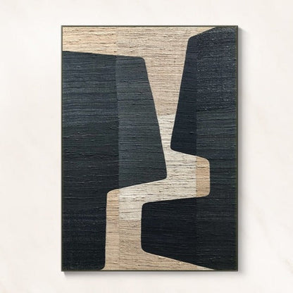 Abstract Brown Geometric Color Combination Canvas Art